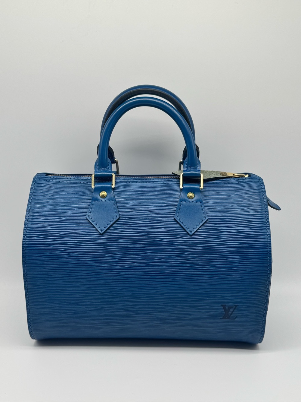 SOLD Louis Vuitton Speedy 25 Blue Epi Leather Top Handle Bag
